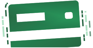 Image of a stylistic debit card with lines around it