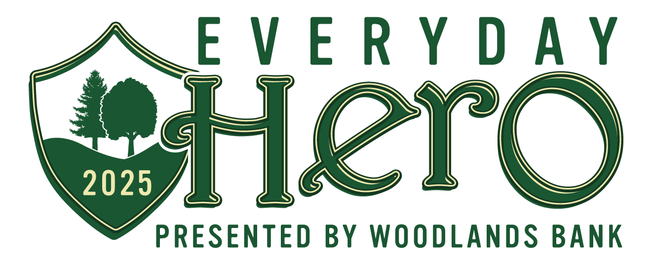 Everyday Hero 2025 Logo Presented by Woodlands Bank
