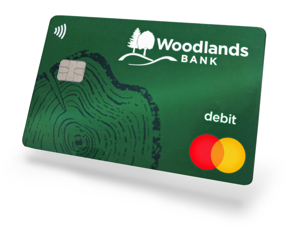 Image of a Woodlands Bank Debit Card